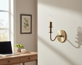 Christmas Gifts Brass Wall Sconce Light Fixture: Modern Wall Lights, Reading, Bedside And Vanity Wall Mount Fixtures