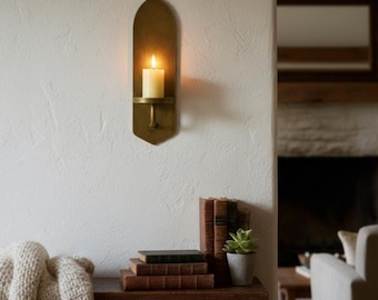 Vintage Brass Candle Sconce: Classic Wall Fixture