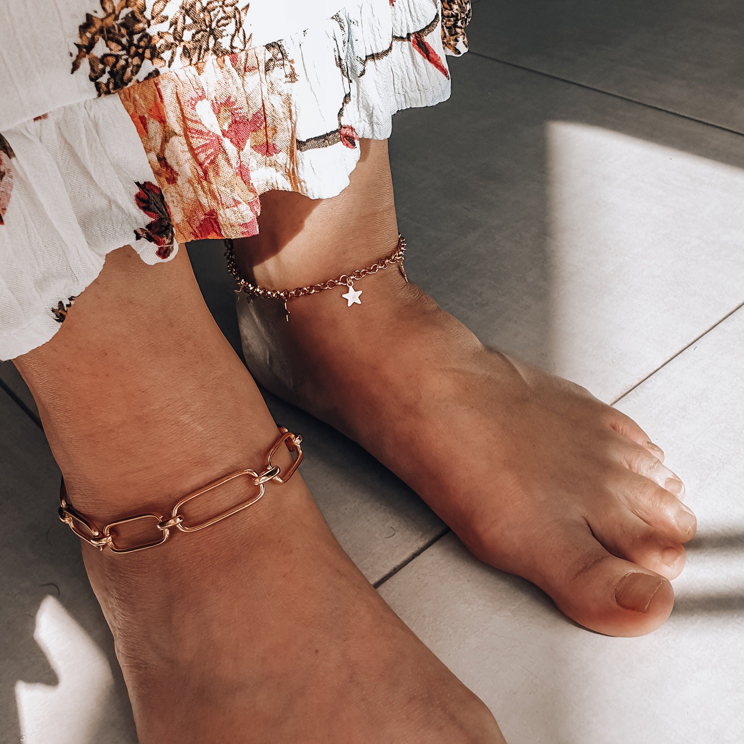 Chunky Gold Chain Anklet Gold Ankle Bracelet Etsy