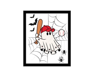 Clipart honkbalspook Halloween: spookachtige sportkunst (digitale download)