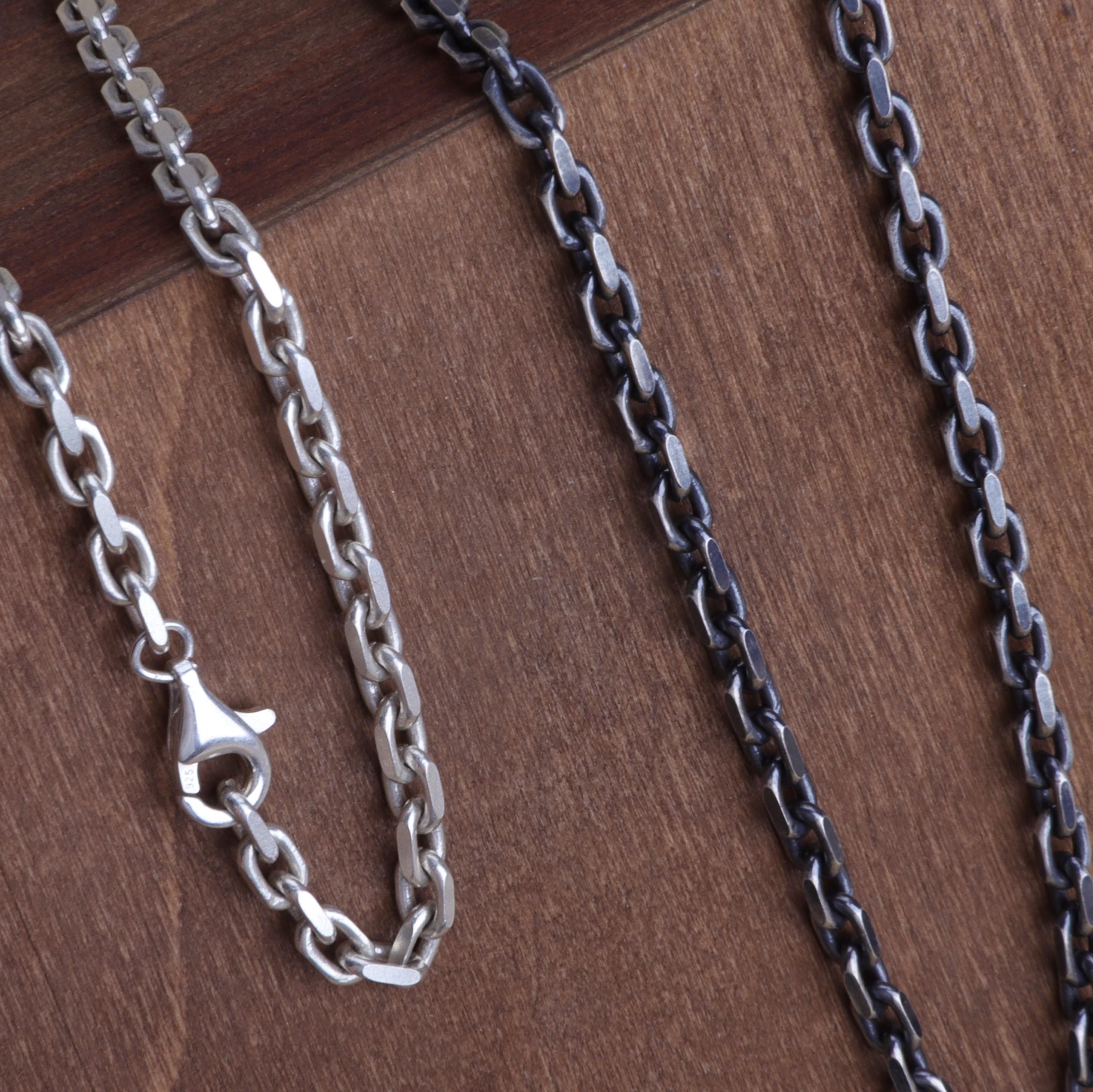 925 Sterling Silver Anchor Chain: 2.5mm Cable Necklace - Etsy Israel
