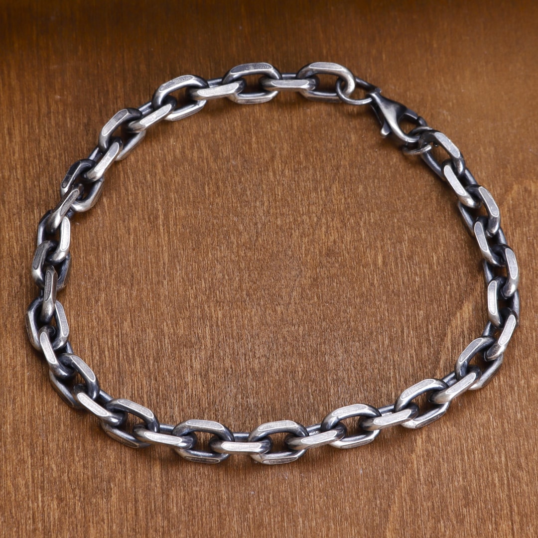 925 Sterling Silver Chunky Cable Chain Bracelet | 3mm, 4mm, 5mm
