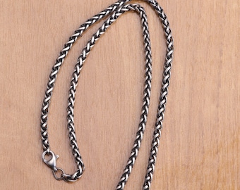 Unisex 2mm Sterling Silver Wheat Chain Necklace-Gift for Him&Her