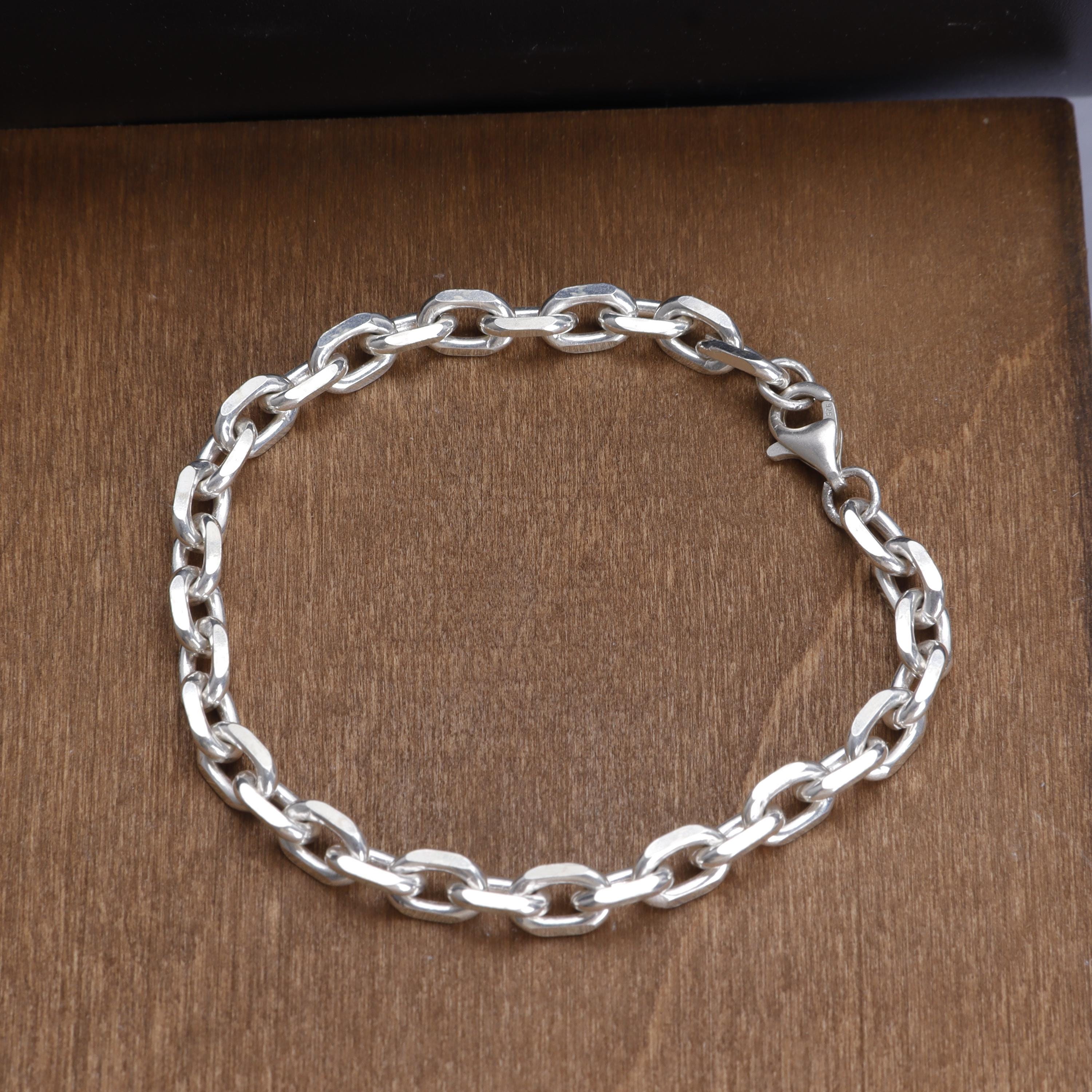 925 Sterling Silver Chunky Cable Chain Bracelet | 3mm, 4mm, 5mm