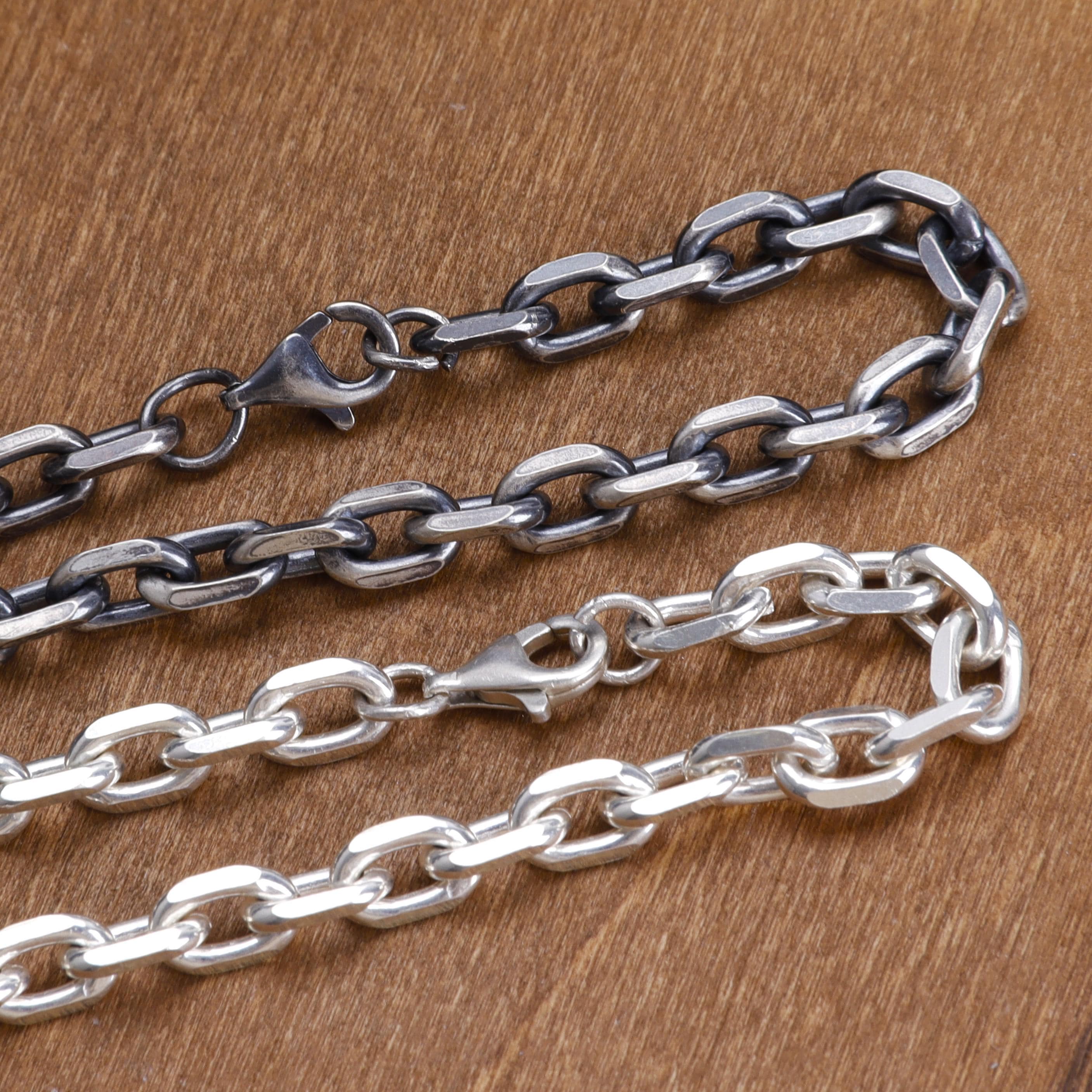 925 Sterling Silver Chunky Cable Chain Bracelet | 3mm, 4mm, 5mm