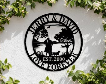 Personalized Wedding Anniversary Keepsake, Custom Metal Sign Garden Stake, Unique Metal Wall Art Decor,Modern House Warming Gift for Couple