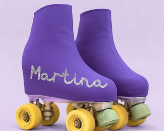 Fundas cubre patines personalizadas | Cubrepatines con nombre | Patinaje artístico sobre ruedas o hielo | Purpurina y brillantes