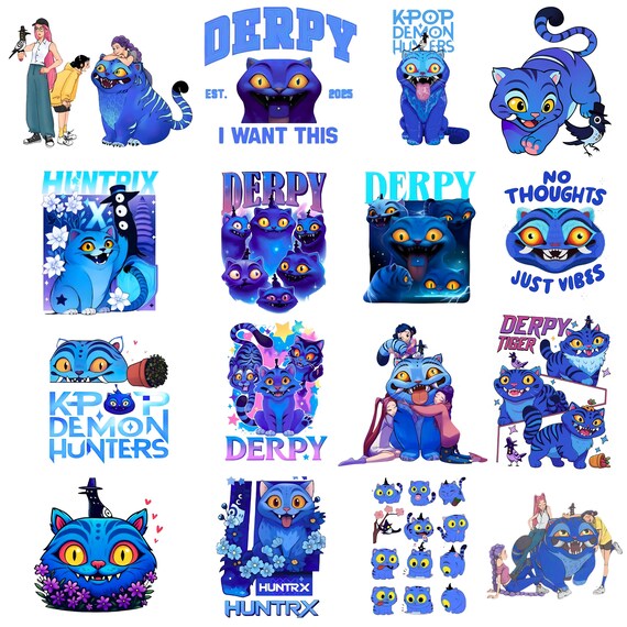 Huntrix K pop Demon Hunters Tiger Clipart, Derpy Tiger PNG, Kpop Huntrix Png, Derpy the Tiger And Bird Demon Hunter Png, Digital Download