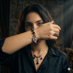 Lavastenen sieraden, rustieke armband met bladsluiting, geometrische hangerketting, vulkanisch gesteente en roestvrij staal, etherische olie diffuser