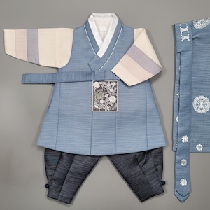 Traditional Korean Boy Hanbok | Kids Sky Blue Hanbok Set
