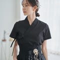 Modern Hanbok Blouse, Black Solid product logo