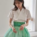 Modern Hanbok Blouse, White Solid product logo