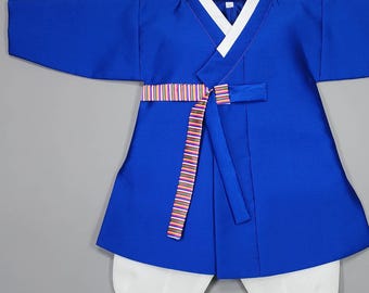 Traditional Korean Boy Hanbok  Hanbok Set Cobalt blue