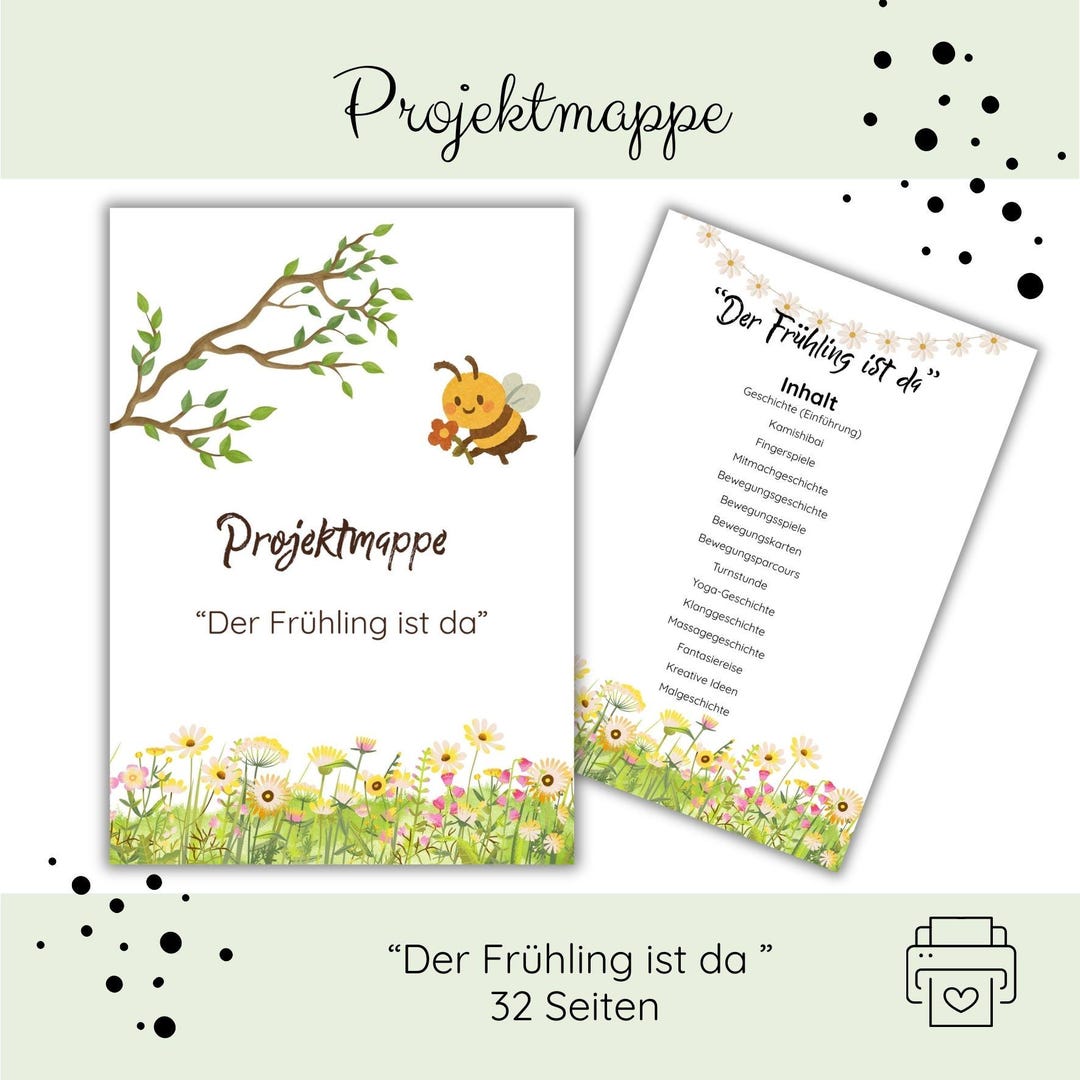 Paper Folder Spring Project Folder “spring is Here” | Spring in Nursery and Kindergarten ...