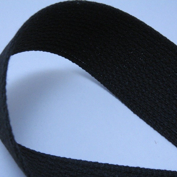 2" Black Lightweight Cotton Webbing 50 Yards Closeout