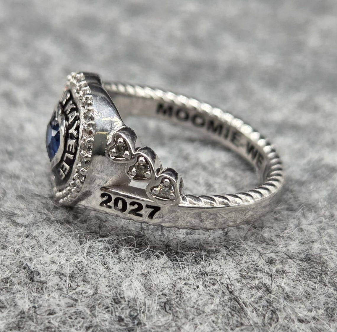Custom Skylar Kayelee Name Class Ring, Class of 2027 Heart Graduation ...