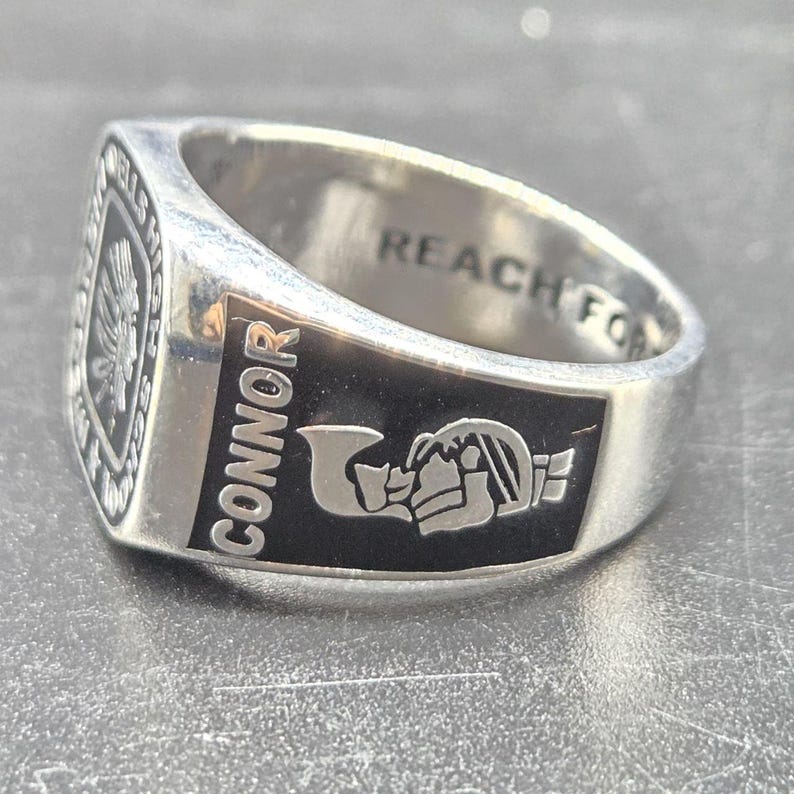 Class 2027 Ring, Wisconsin Dells High School Mascot Signet, Sterling ...