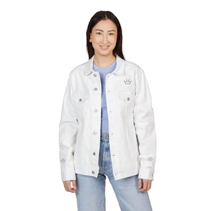 Jeans met geborduurde kroonjas Unisex katoenmix modieuze blazer