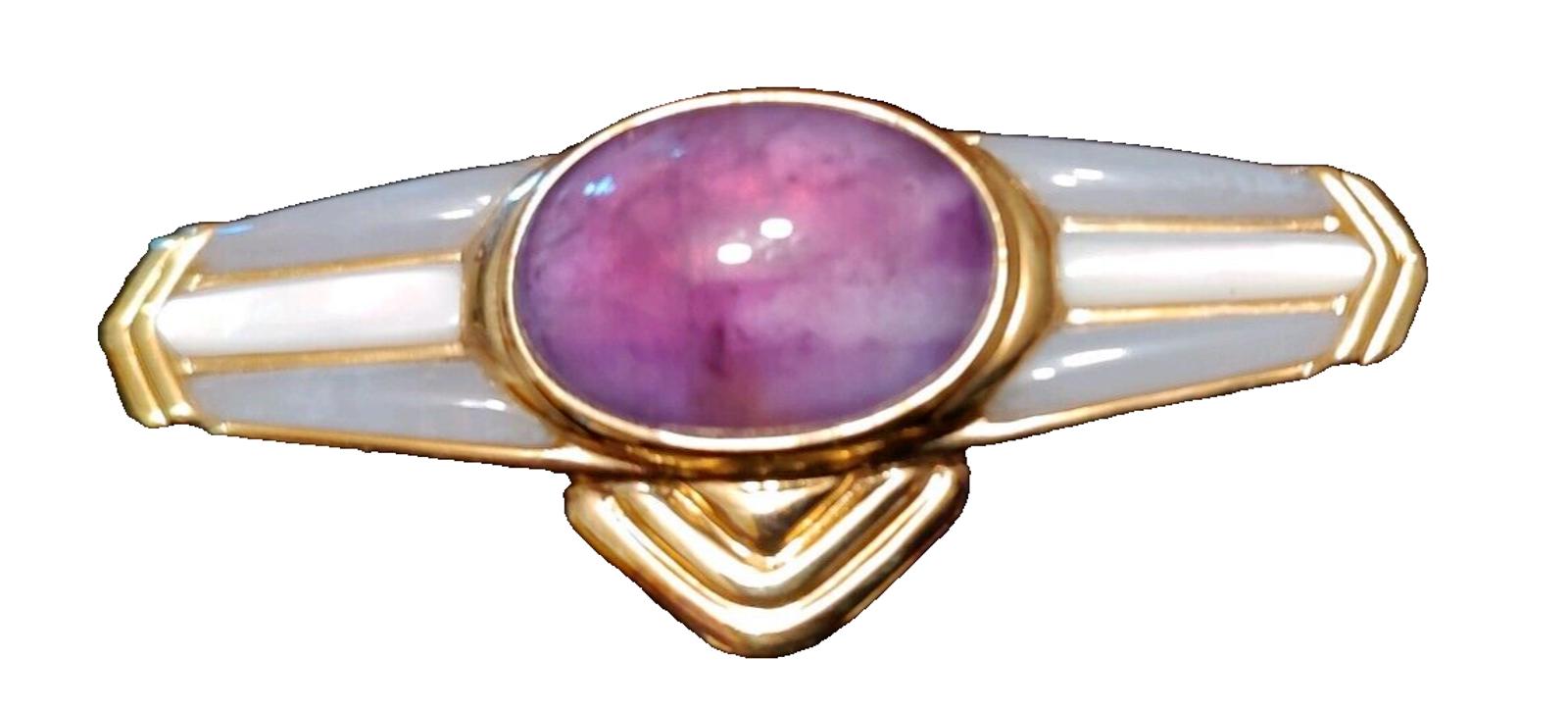 KAI-YIN LO Sterling Silver Amethyst & Mother of Pearl Pin