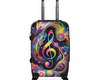 Colorful Musical Treble Clef Suitcase | Vibrant Music Luggage
