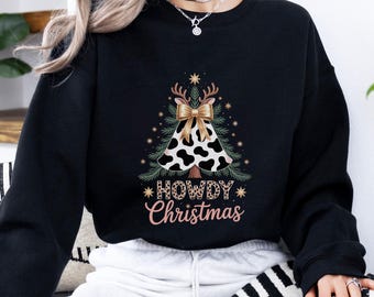 Howdy Christmas Cow Print PNG: Western Leopard Antlers (Digital Download)