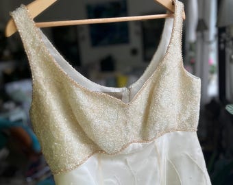 Gianfranco Ferre Evening or Wedding Gown, Crystal Jeweled Ivory