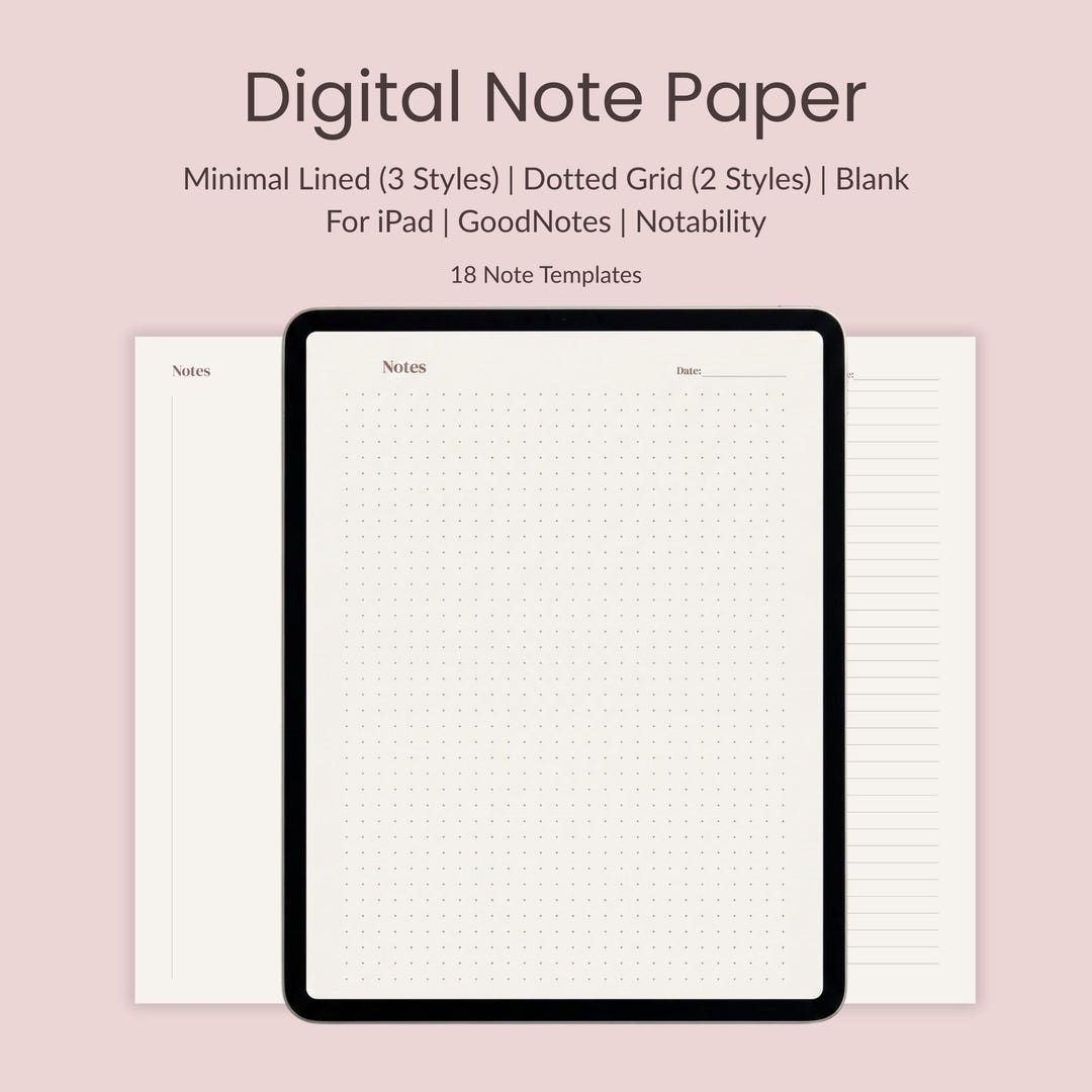 Empty Notes.pdf Digital Note Paper | Minimal Lined-dotted-blank Notes | PDF Instant ...