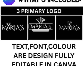 Beauty Logo Design Set: Lash, Hair, Makeup Templates (Canva Editable)