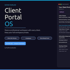 Notion Kunden-Portal Vorlage | Freelancer Büro-CRM | Kundenmanagment-System | Projekte Aufgaben Liefergegenstände