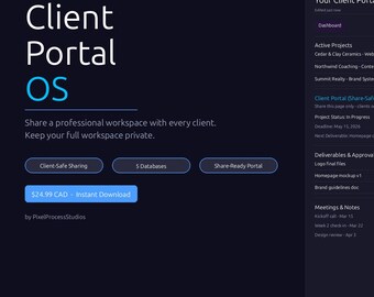 Notion Client Portal Template | Freelancer Agency CRM | Client Management System | Projects Tasks Deliverables
