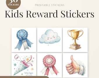 Kids Reward Stickers, 30 Fun Sticker Sheet