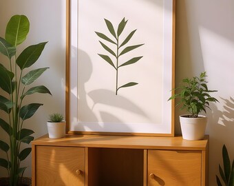 Minimalist Branch Wall Art Print: Botanical Illustration (Digital Download)