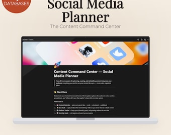 Social Media Content Planner Notion Template | Content Calendar, Idea Vault & Goal Tracker | Creator Dashboard
