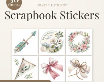 Scrapbook Stickers, 30 Die-Cut Sticker Sheet