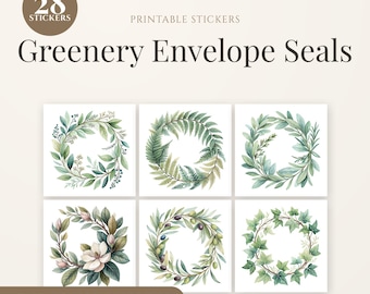 Wedding Envelope Seals | Greenery Sticker PNG | Eucalyptus Wedding Decor