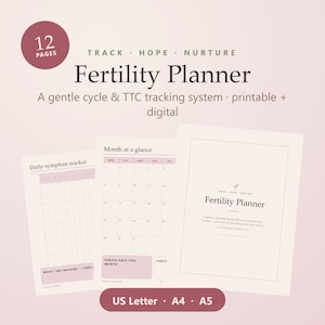 Fruchtbarkeitsplaner, Zyklus-Tracker für Kinderwunsch, Ovulationsprotokoll, druckbares Tagebuch (Sofort-Download)