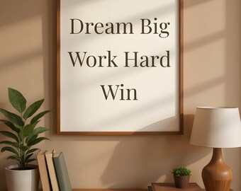 Minimalist Motivational Quote Wall Art, Elegant Script Style, Digital Download | Inspirational Poster, Office Typography
