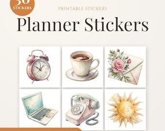 Planner Stickers, 30 Die-Cut Sticker Sheet