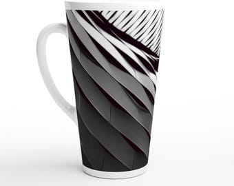 Abstrakte gemusterte latte 17 Unzen Keramikbecher