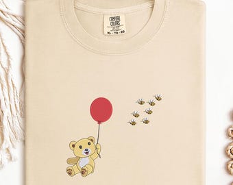 Besticktes Bären-Shirt, klassisches Bären-Vintage-T-Shirt, grafisches Hemd im Retro-Stil, süßes Unisex-Outfit