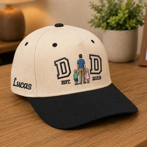 Photo Embroidered Dad Hat, Personalized Portrait Baseball Cap, Custom Dad Photo Est Hat, Father’s Day Gift for Dad
