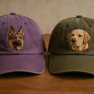 Personalized Dog Hat, Custom Embroidered Pet Hat Using Pet Photo, Custom Cat Hat, Custom Pet Cap, Dog Hat, Dog Memorial Gifts, Dog Mom Hat