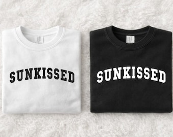 Sun Kissed Comfort Colors T-shirt, bladerdeeg gedrukt vintage zomershirt, esthetic Summer Lovers-T-shirt, cadeau voor hem of haar