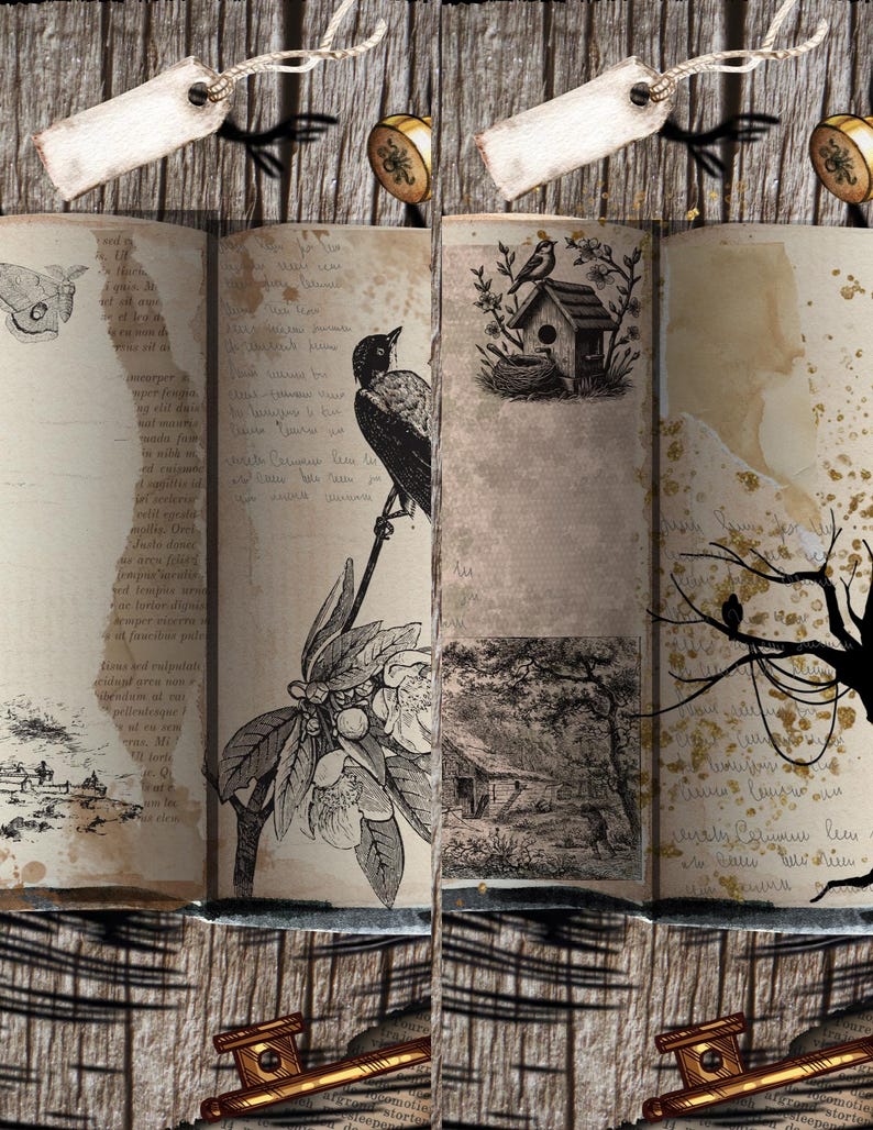 Medieval Map Junk Journal Kit | Botanical Ephemera, Old Paper (instant ...