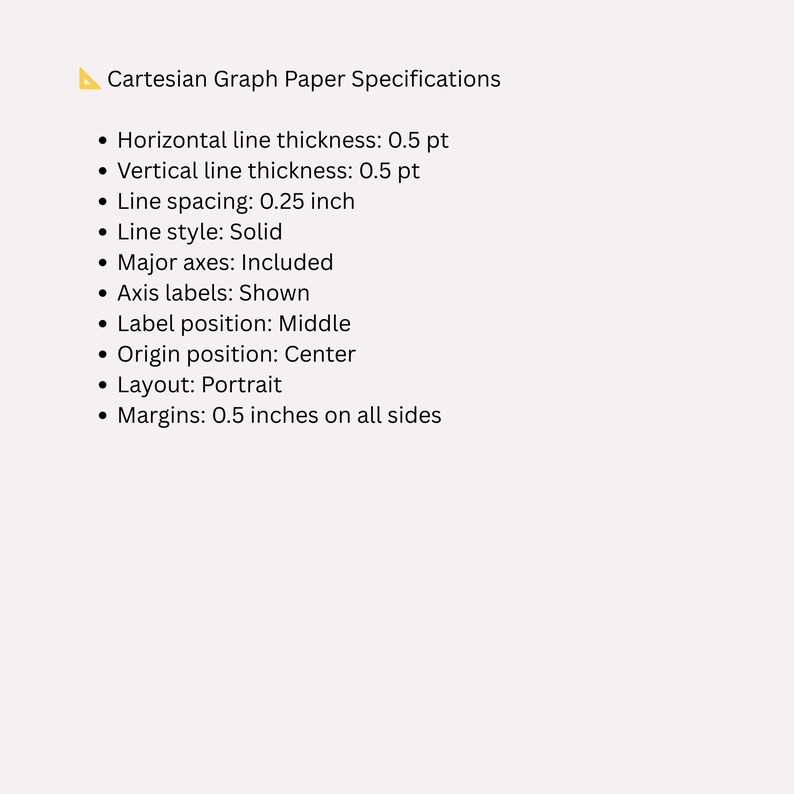 Cartesian Graph Paper Printable: A4, A5, Letter Sizes (PDF Download) - Etsy