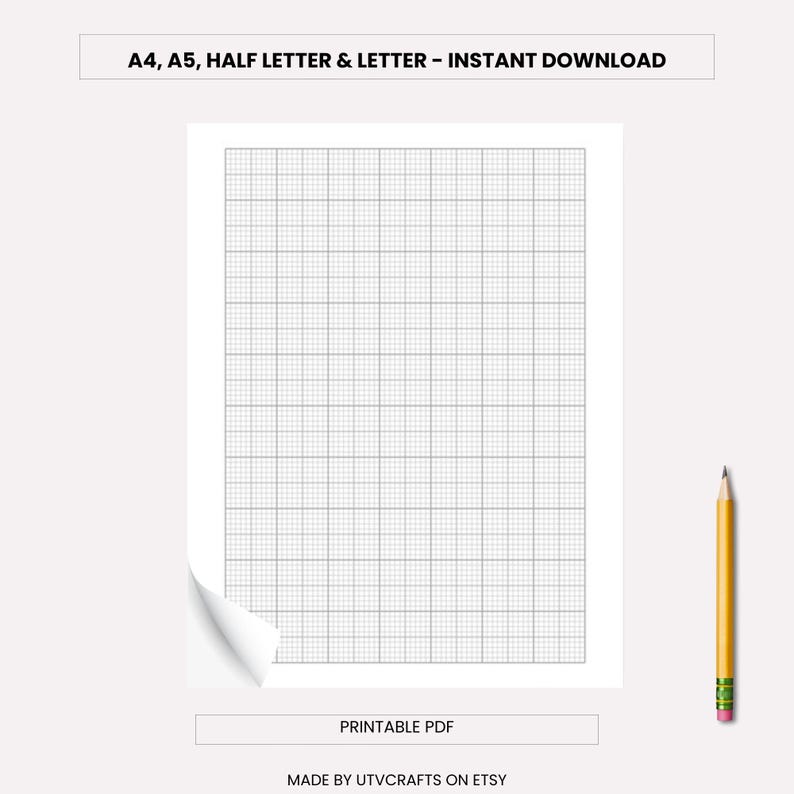 Engineering Graph Paper Printable PDF A4 A5 US Letter Half Letter Multi ...
