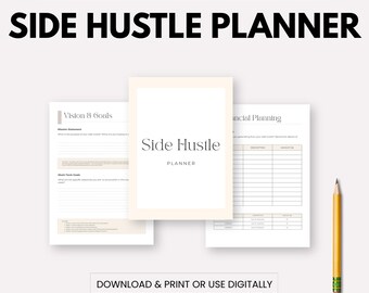 Side Hustle Planner | Editable Canva Template, Printable PDF