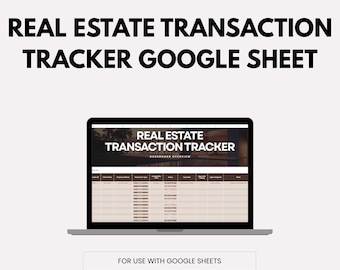 Real Estate Transaction Tracker Google Sheet: Dashboard, Tasks (Digital Download)