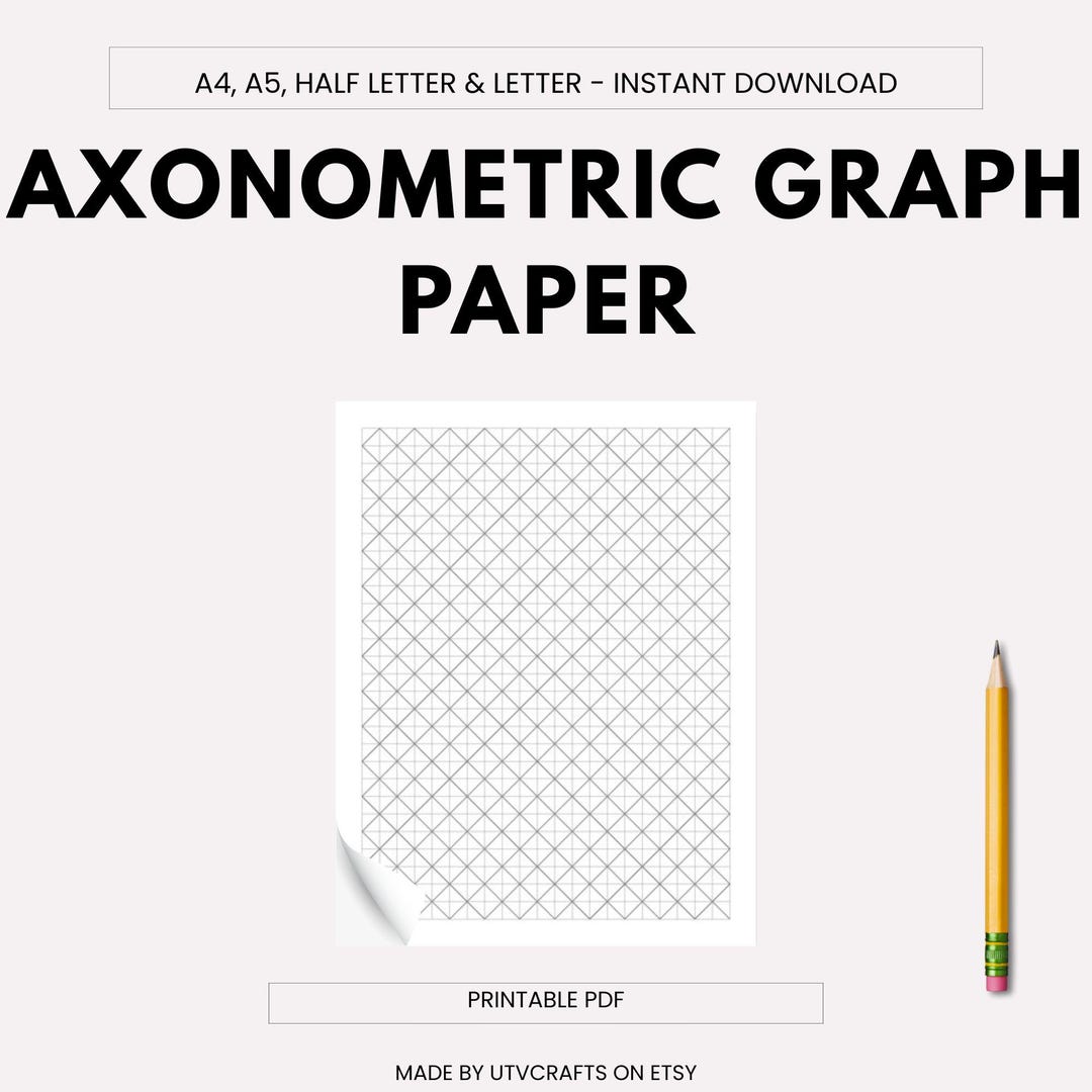 Axonometric Graph Paper for 3D Drawings (a4/a5/letter) (PDF Printable ...