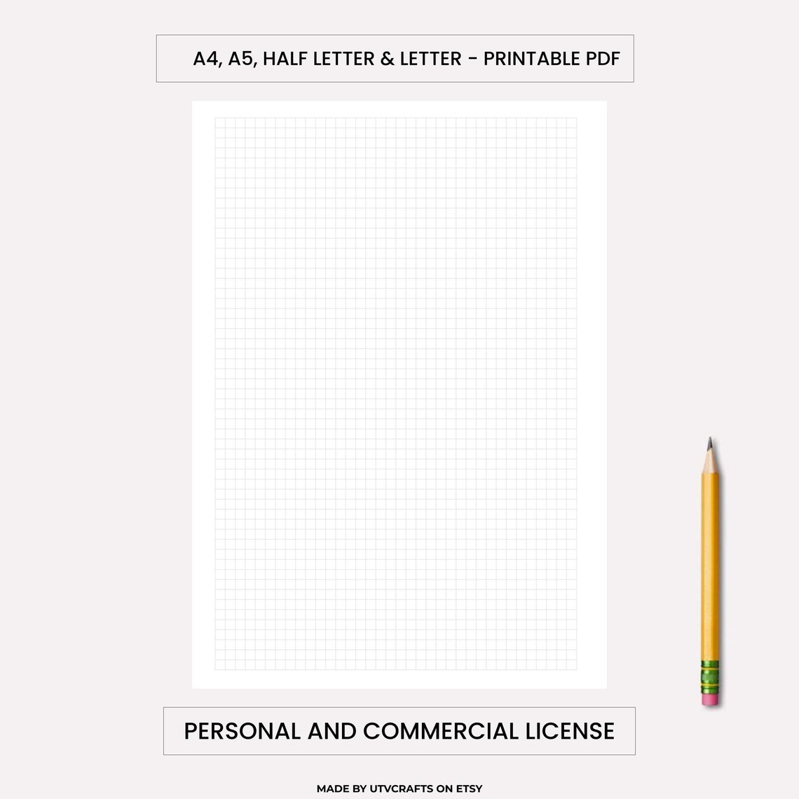 5 Squares per Inch Graph Paper (A4, Letter, A5 & Half Letter Printable ...